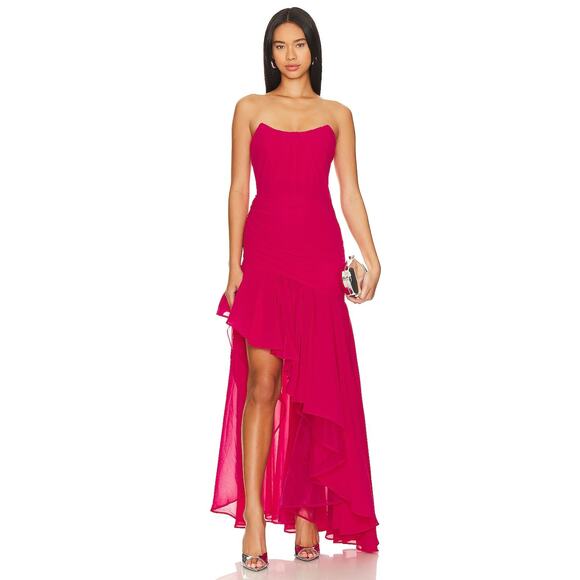 NBD Lerry Gown Strapless Ruffle Party Statement Evening Cocktail Party Gala S - Picture 2 of 12